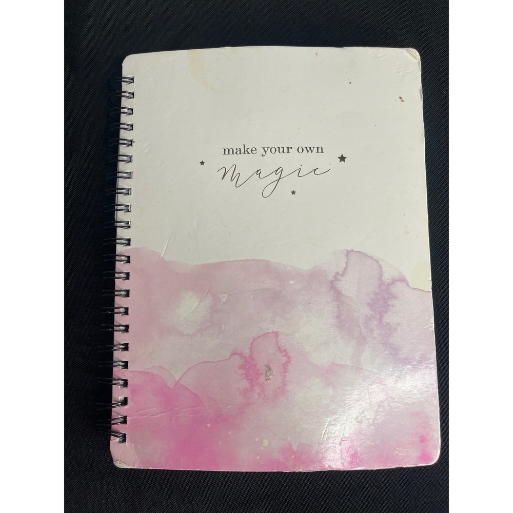 FAO Schwarz Pink Watercolor Make Your Own Magic Spiral Notebook Blank Journal